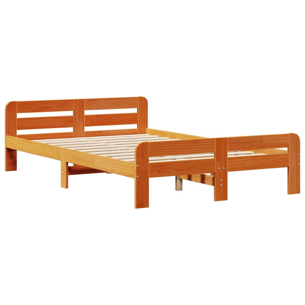 Letto senza Materasso Marrone Cera 120x190 cm in Legno di Pino - homemem39