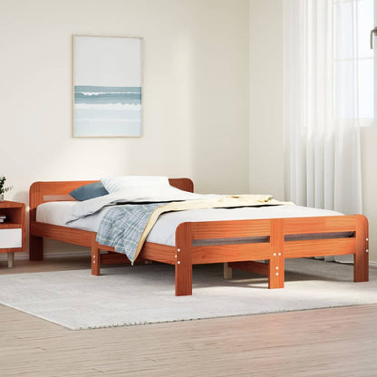 Letto senza Materasso Marrone Cera 120x190 cm in Legno di Pino - homemem39