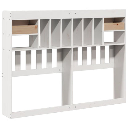 Testiera con Ripiani Bianca 150 cm in Legno Massello di Pino - homemem39