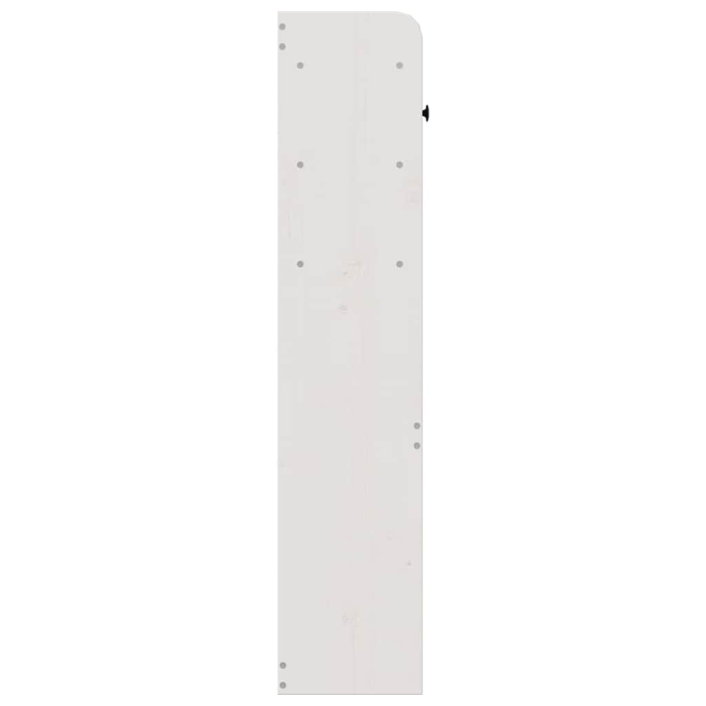 Testiera con Ripiani Bianca 90 cm in Legno Massello di Pino