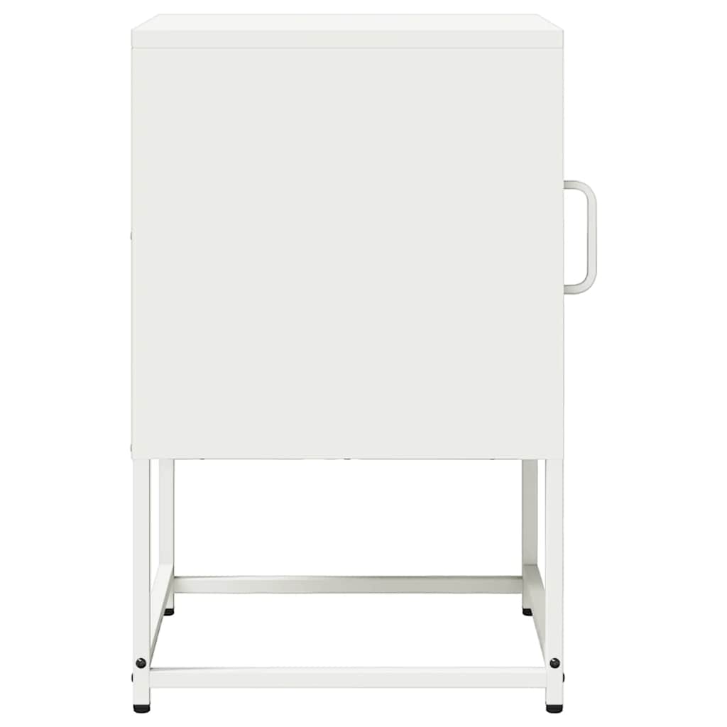 Comodino Bianco 36x39x60,5 cm in Acciaio Laminato a Freddo - homemem39