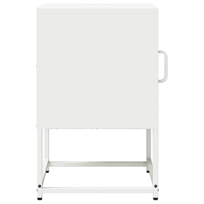 Comodino Bianco 36x39x60,5 cm in Acciaio Laminato a Freddo - homemem39