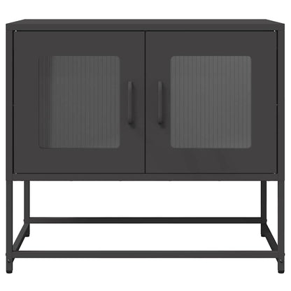 Mobile TV Nero 68x39x60,5 cm in Acciaio Laminato a Freddo - homemem39