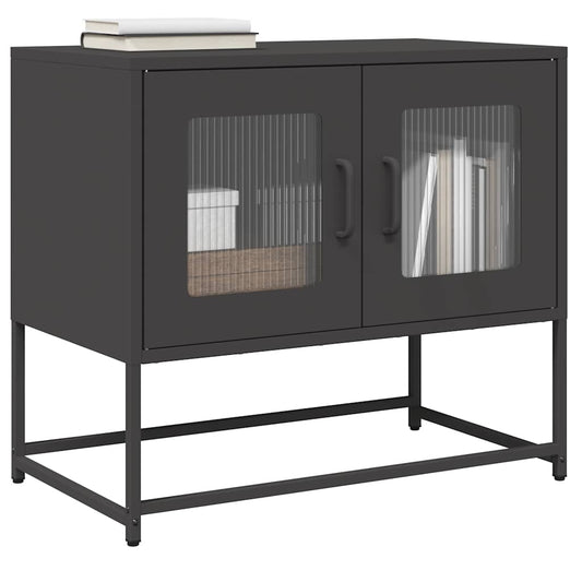 Mobile TV Nero 68x39x60,5 cm in Acciaio Laminato a Freddo | homemem39