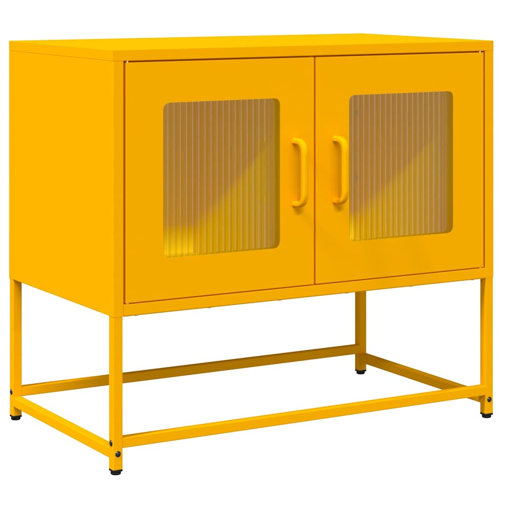 Mobile TV Giallo Senape 68x39x60,5 Acciaio Laminato a Freddo