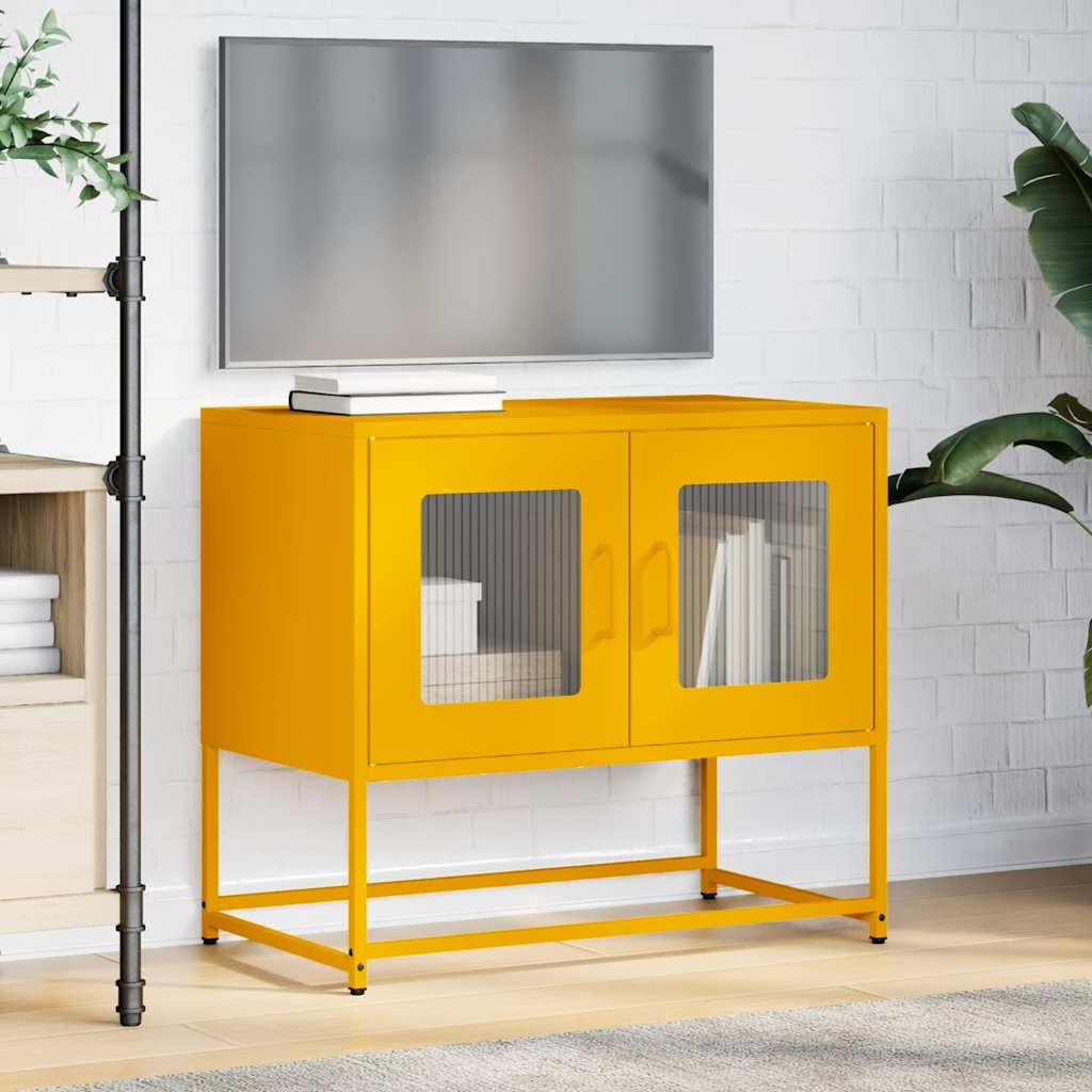 Mobile TV Giallo Senape 68x39x60,5 Acciaio Laminato a Freddo - homemem39