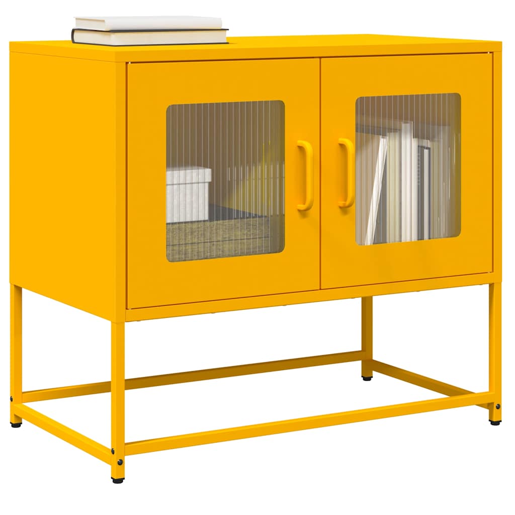 Mobile TV Giallo Senape 68x39x60,5 Acciaio Laminato a Freddo