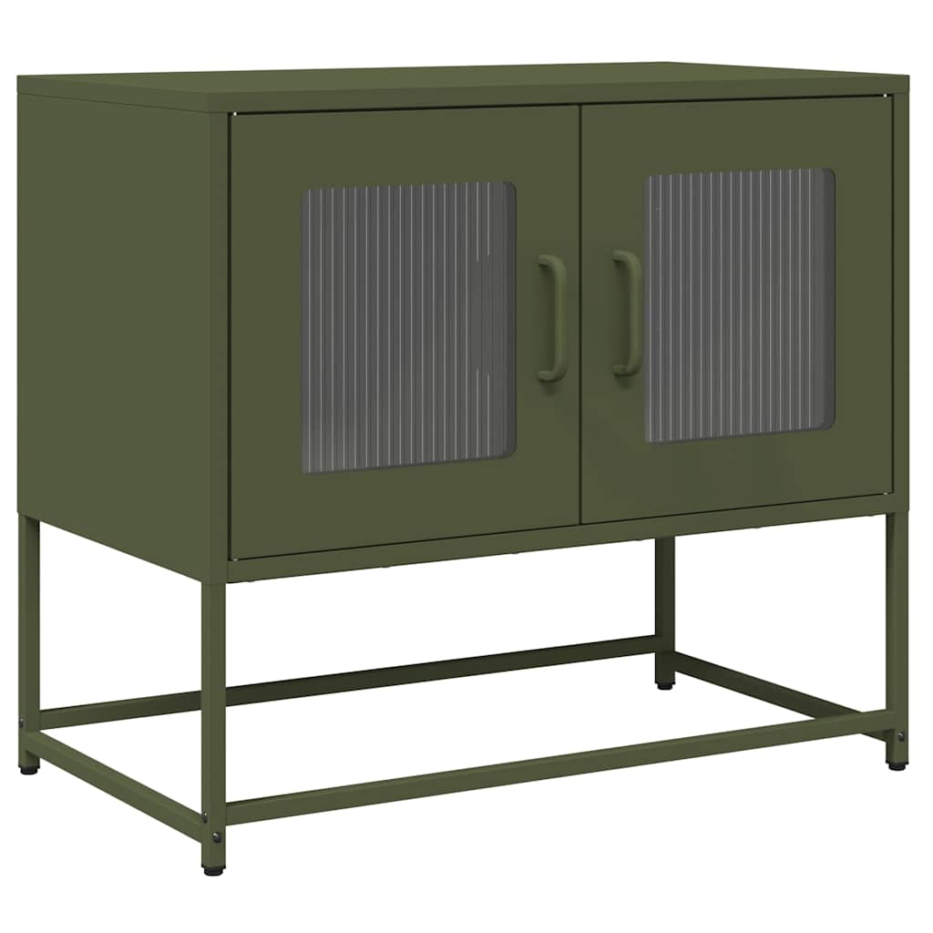 Mobile TV Verde Oliva 68x39x60,5cm in Acciaio Laminato a Freddo - homemem39