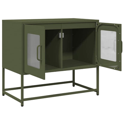 Mobile TV Verde Oliva 68x39x60,5cm in Acciaio Laminato a Freddo - homemem39