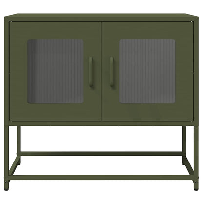 Mobile TV Verde Oliva 68x39x60,5cm in Acciaio Laminato a Freddo - homemem39