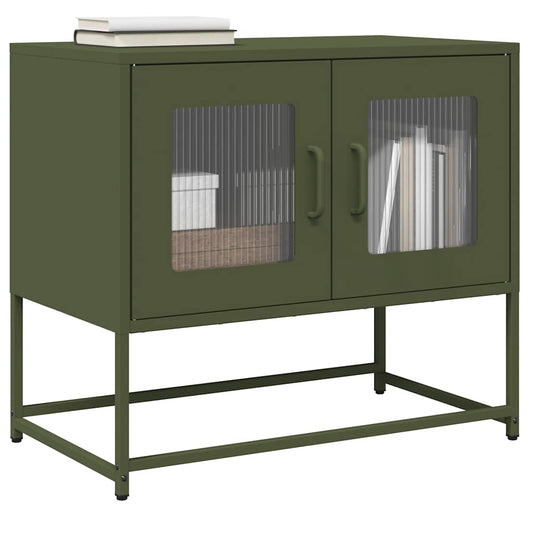 Mobile TV Verde Oliva 68x39x60,5cm in Acciaio Laminato a Freddo | homemem39