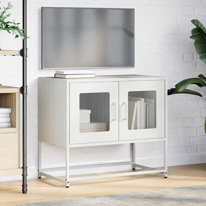 Mobile TV Bianco 68x39x60,5 cm in Acciaio Laminato a Freddo - homemem39