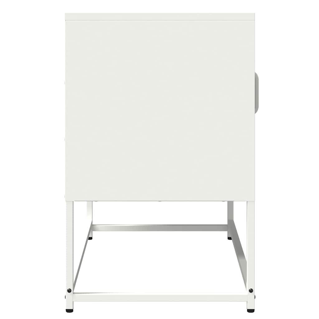 Mobile TV Bianco 68x39x60,5 cm in Acciaio Laminato a Freddo - homemem39