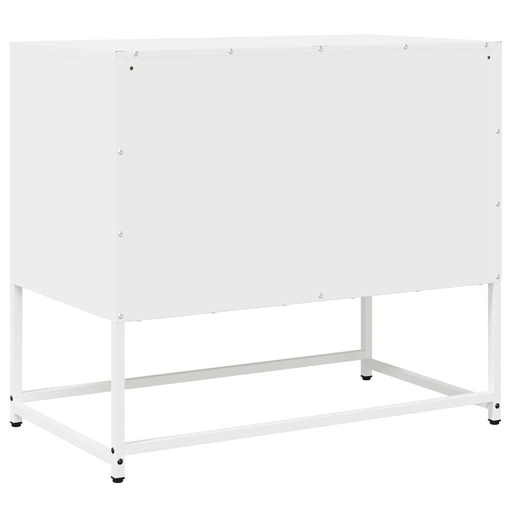 Mobile TV Bianco 68x39x60,5 cm in Acciaio Laminato a Freddo - homemem39