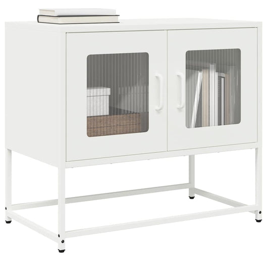 Mobile TV Bianco 68x39x60,5 cm in Acciaio Laminato a Freddo | homemem39