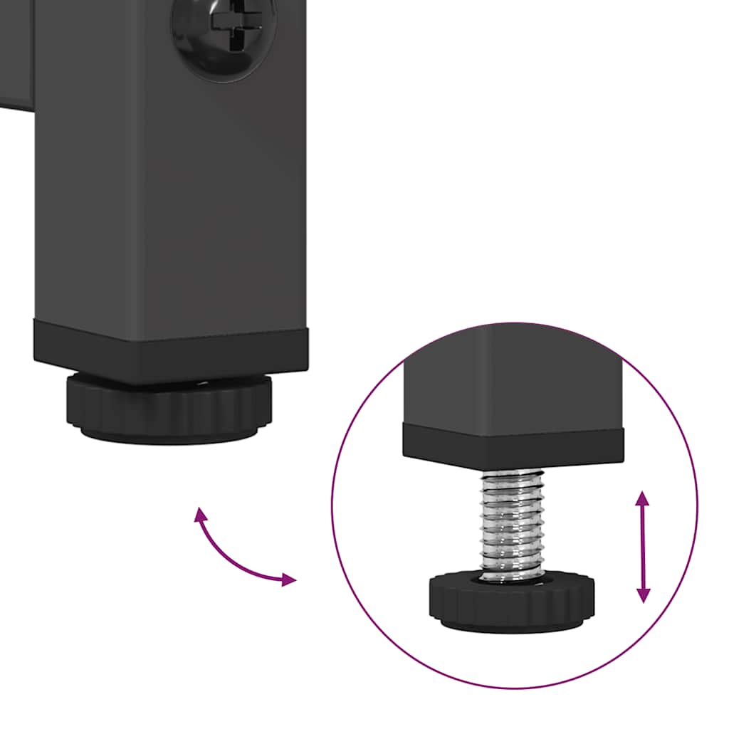 Mobile TV Nero 100,5x39x60,5 cm in Acciaio Laminato a Freddo - homemem39