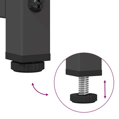 Mobile TV Nero 100,5x39x60,5 cm in Acciaio Laminato a Freddo - homemem39