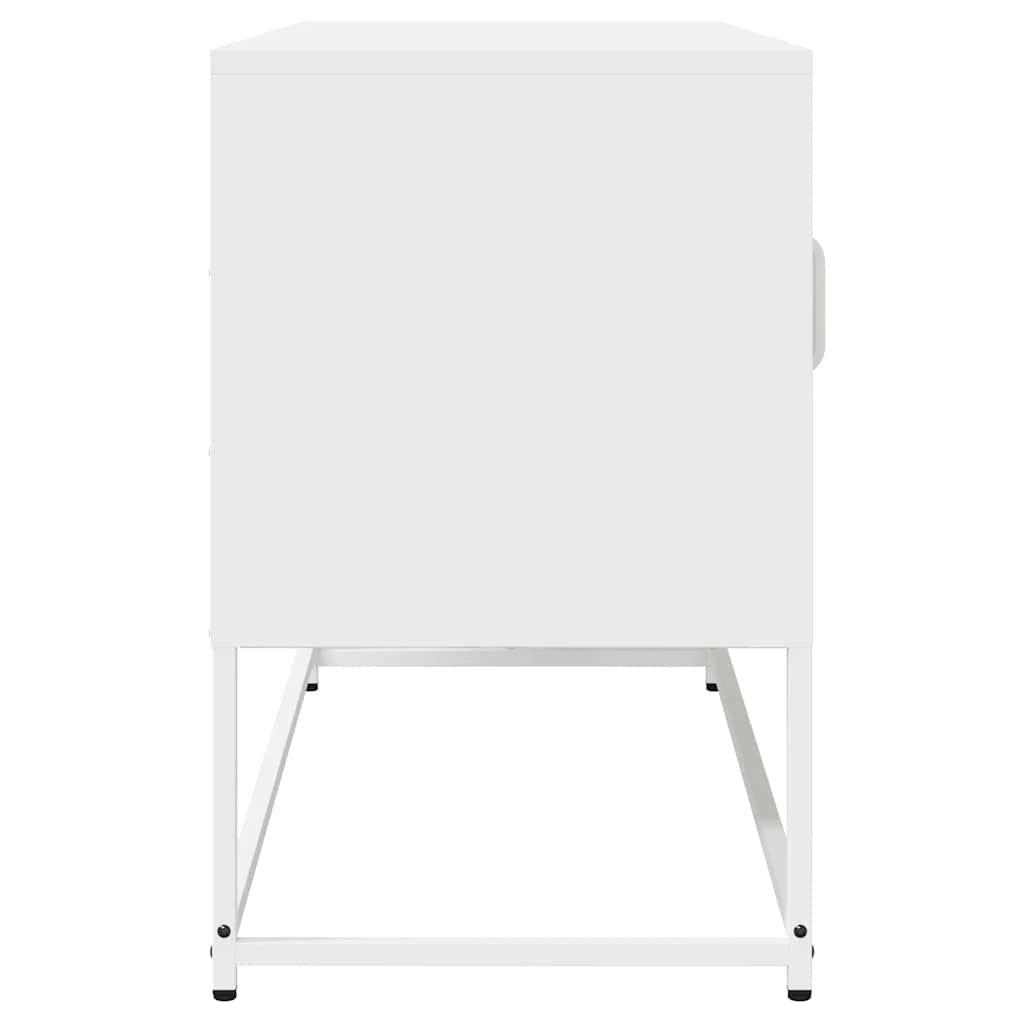 Mobile TV Bianco 100,5x39x60,5 cm in Acciaio Laminato a Freddo - homemem39