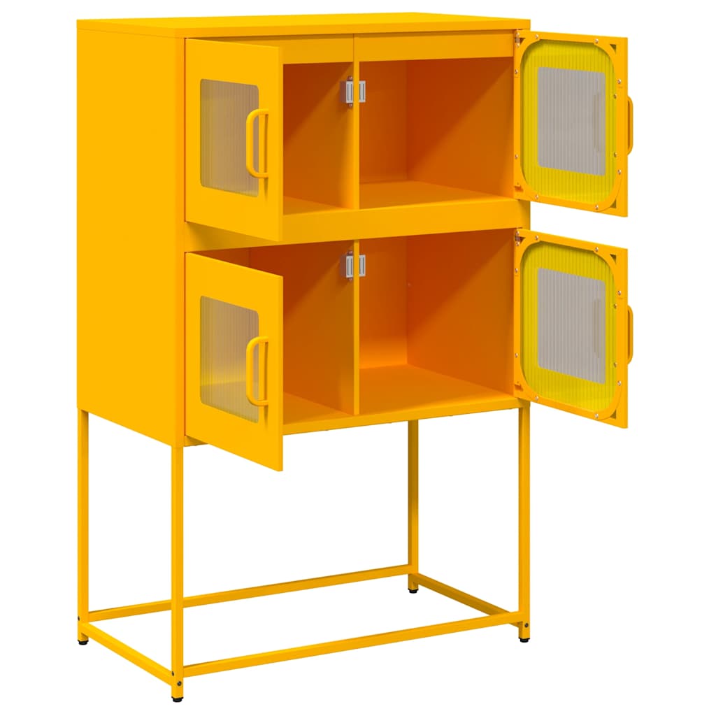 Credenza Giallo Senape 68x39x107 cm in Acciaio - homemem39