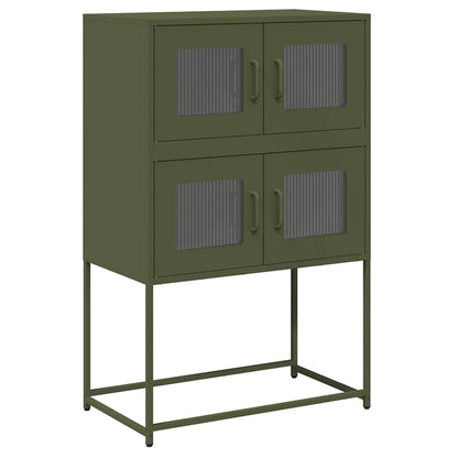 Credenza Verde Oliva 68x39x107 cm in Acciaio - homemem39