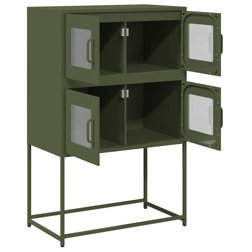 Credenza Verde Oliva 68x39x107 cm in Acciaio - homemem39