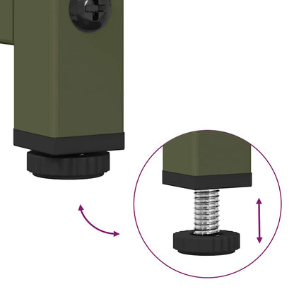 Credenza Verde Oliva 68x39x107 cm in Acciaio - homemem39