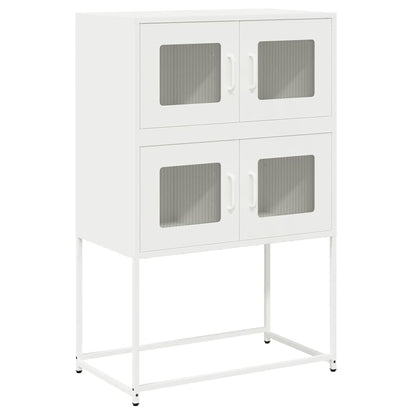 Credenza Bianca 68x39x107 cm in Acciaio - homemem39