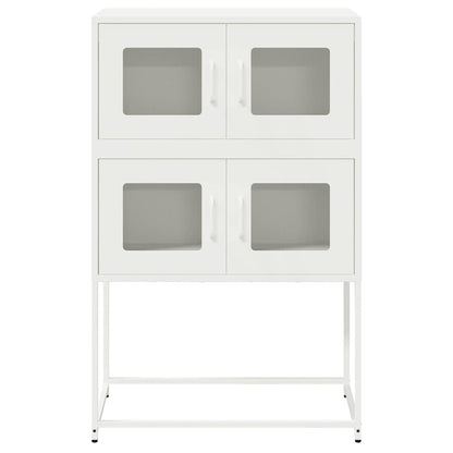Credenza Bianca 68x39x107 cm in Acciaio - homemem39
