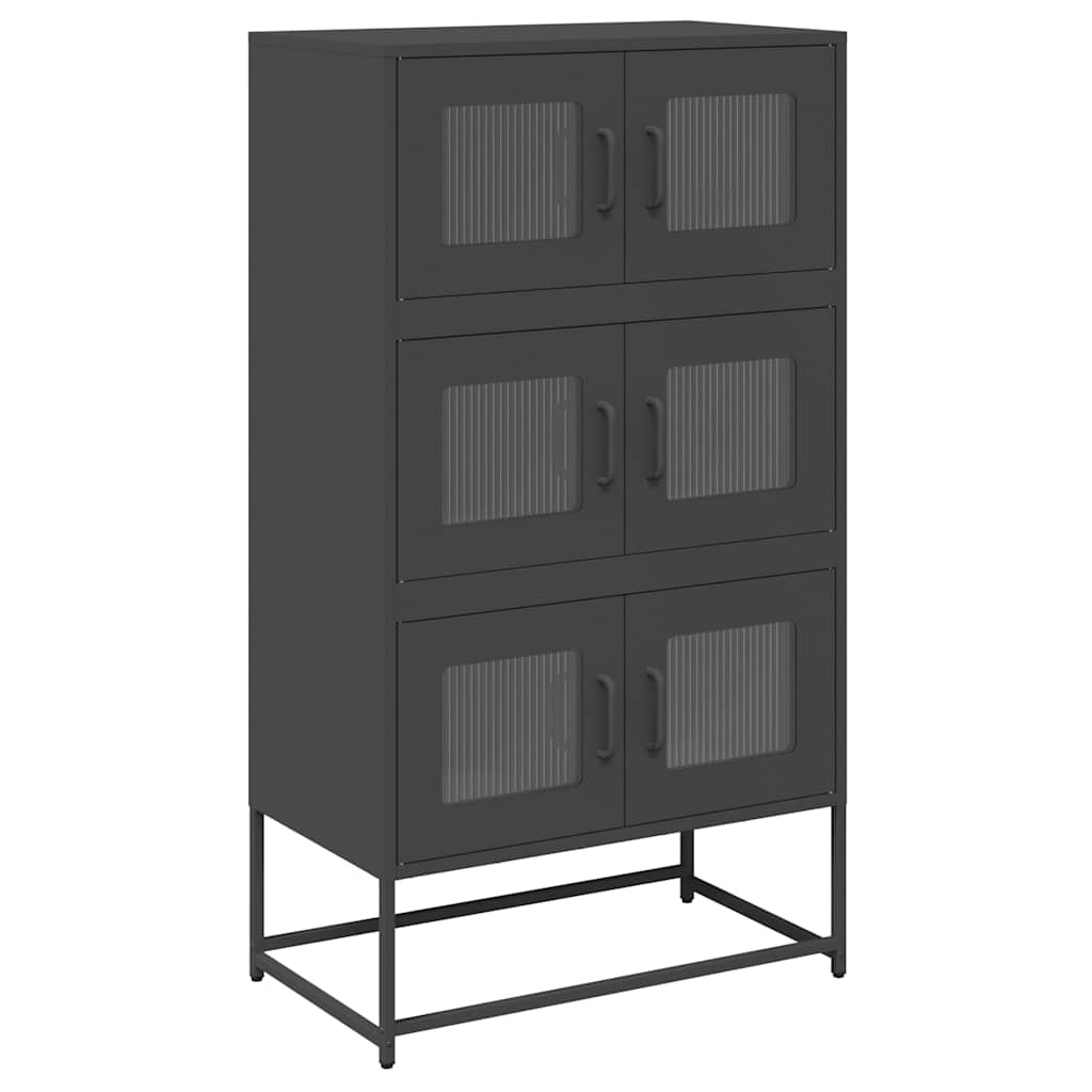 Credenza Nera 68x39x123 cm in Acciaio | homemem39
