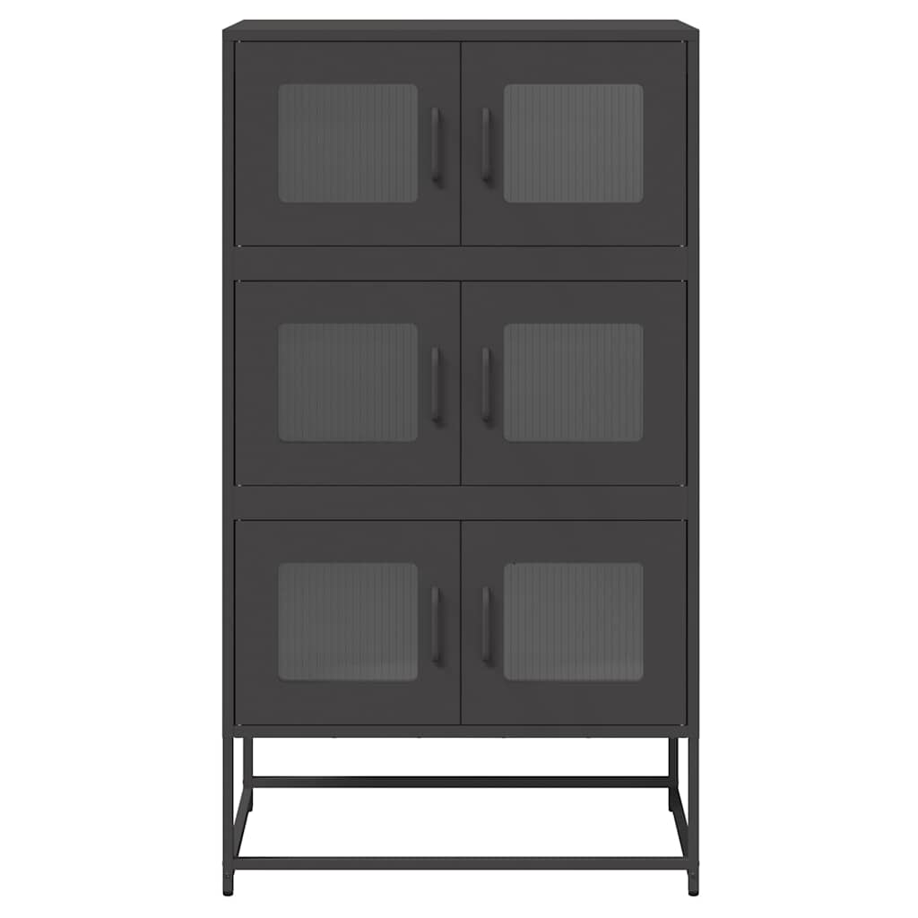 Credenza Nera 68x39x123 cm in Acciaio - homemem39