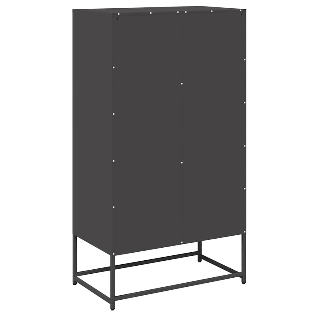 Credenza Nera 68x39x123 cm in Acciaio - homemem39