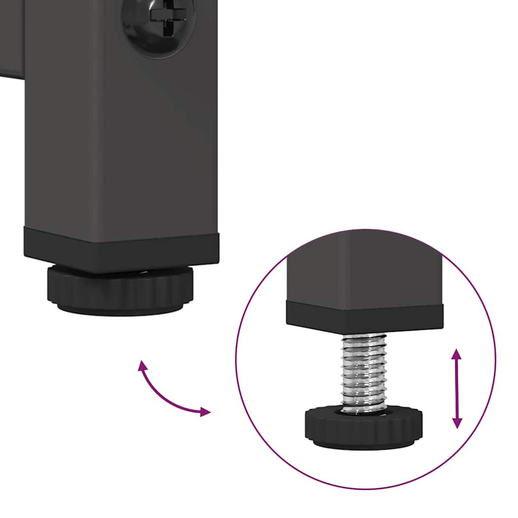 Credenza Nera 68x39x123 cm in Acciaio - homemem39