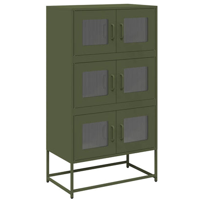 Credenza Verde Oliva 68x39x123 cm in Acciaio - homemem39