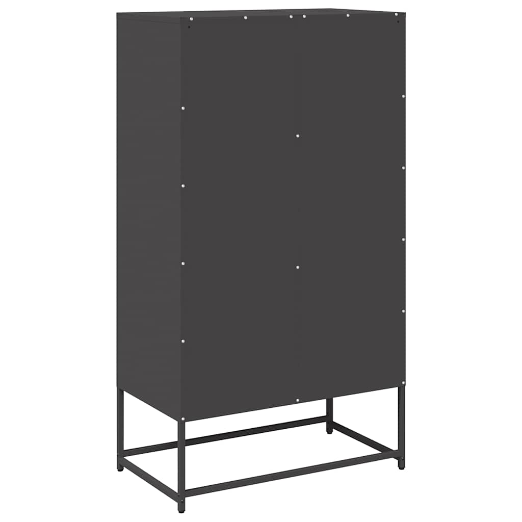 Credenza Nera 68x39x123 cm in Acciaio - homemem39