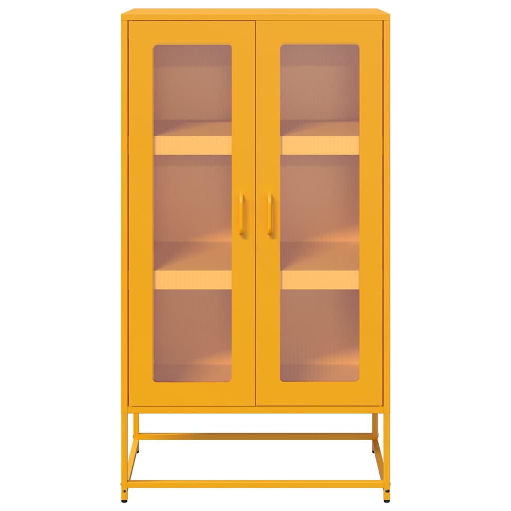 Credenza Giallo Senape 68x39x123 cm in Acciaio