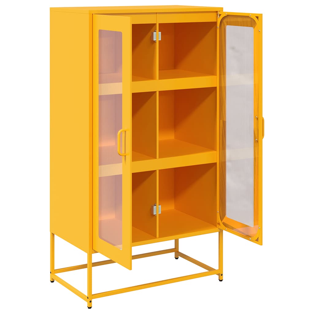 Credenza Giallo Senape 68x39x123 cm in Acciaio