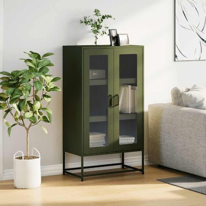 Credenza Verde Oliva 68x39x123 cm in Acciaio - homemem39