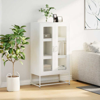 Credenza Bianca 68x39x123 cm in Acciaio | homemem39