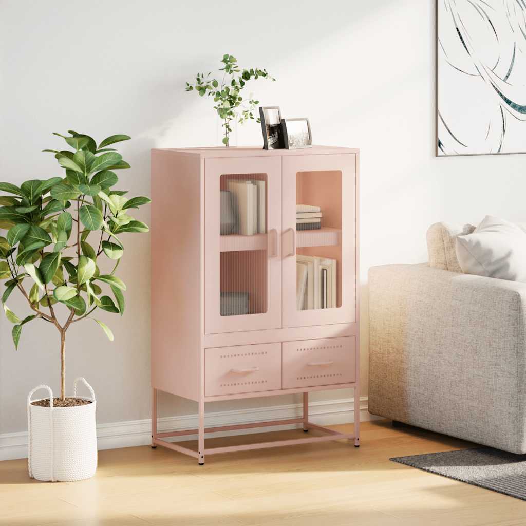 Credenza Rosa 68x39x111,5 cm Acciaio - homemem39