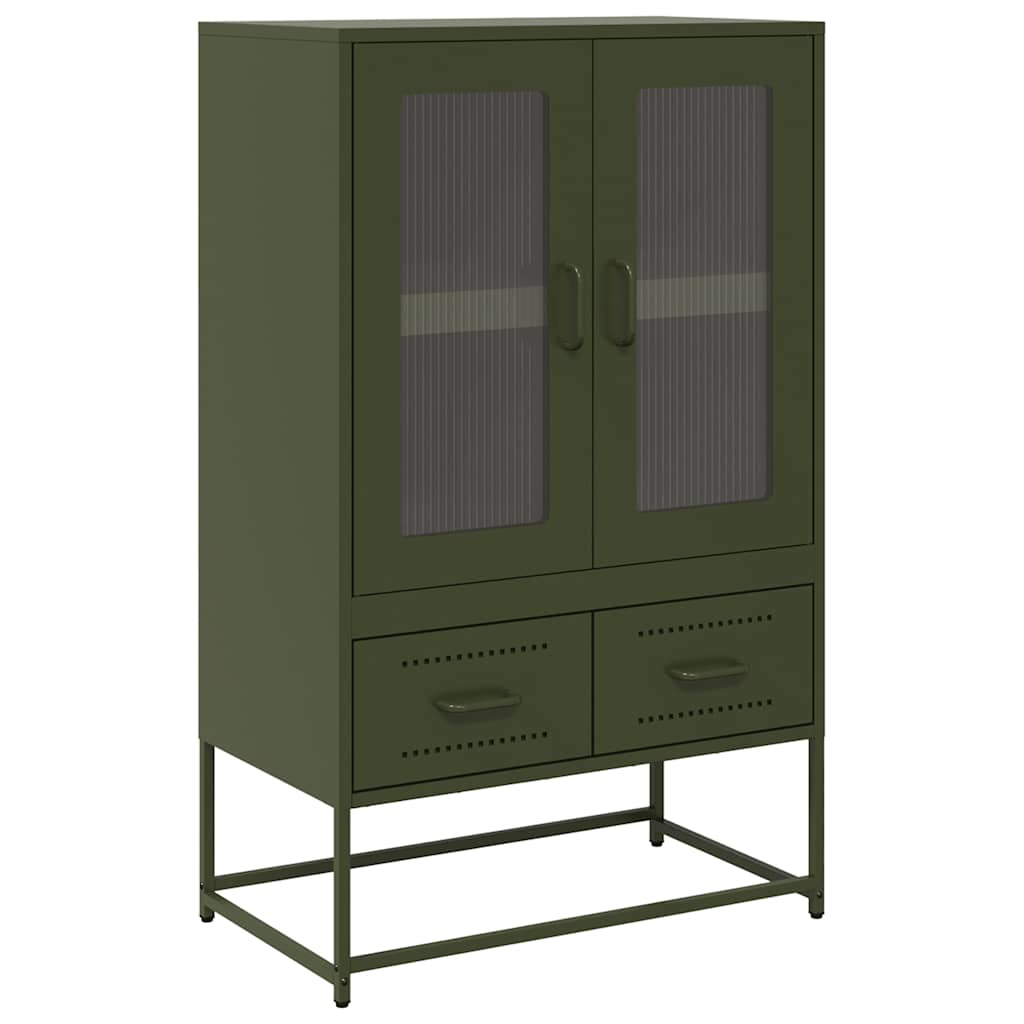 Credenza Verde Oliva 68x39x111,5 cm in Acciaio - homemem39