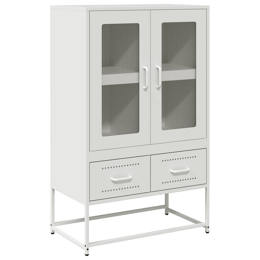 Credenza Bianca 68x39x111,5 cm Acciaio - homemem39