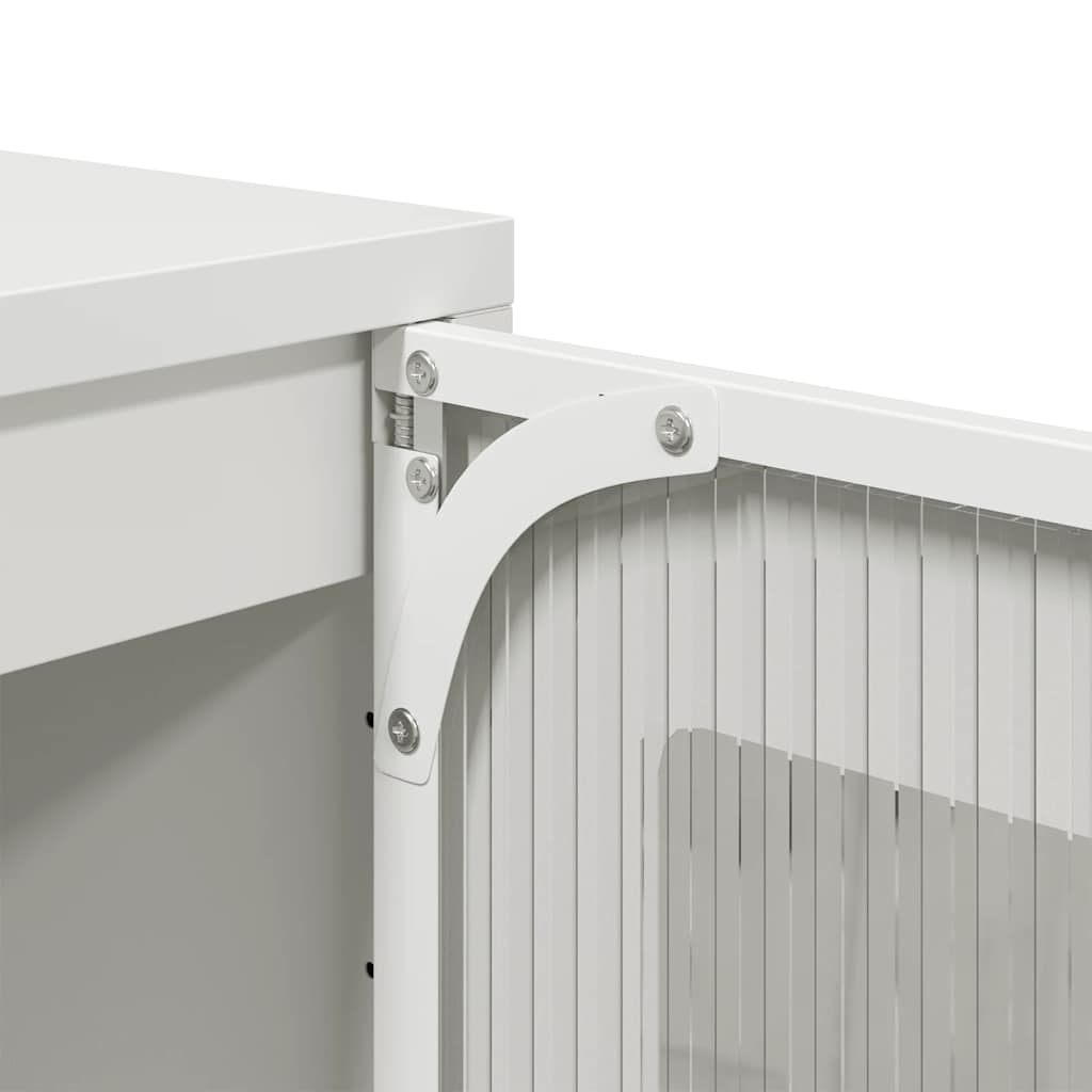 Credenza Bianca 68x39x111,5 cm Acciaio - homemem39