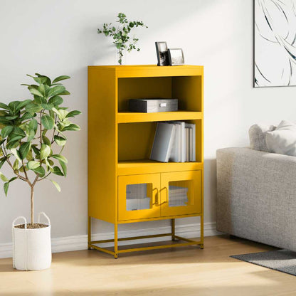 Credenza Giallo Senape 68x39x123 cm in Acciaio - homemem39