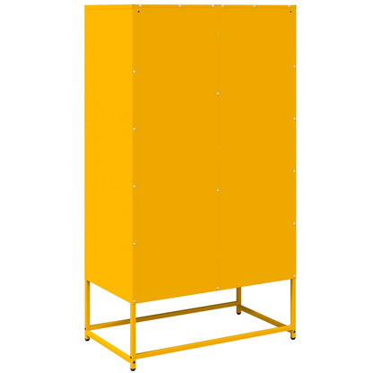Credenza Giallo Senape 68x39x123 cm in Acciaio - homemem39