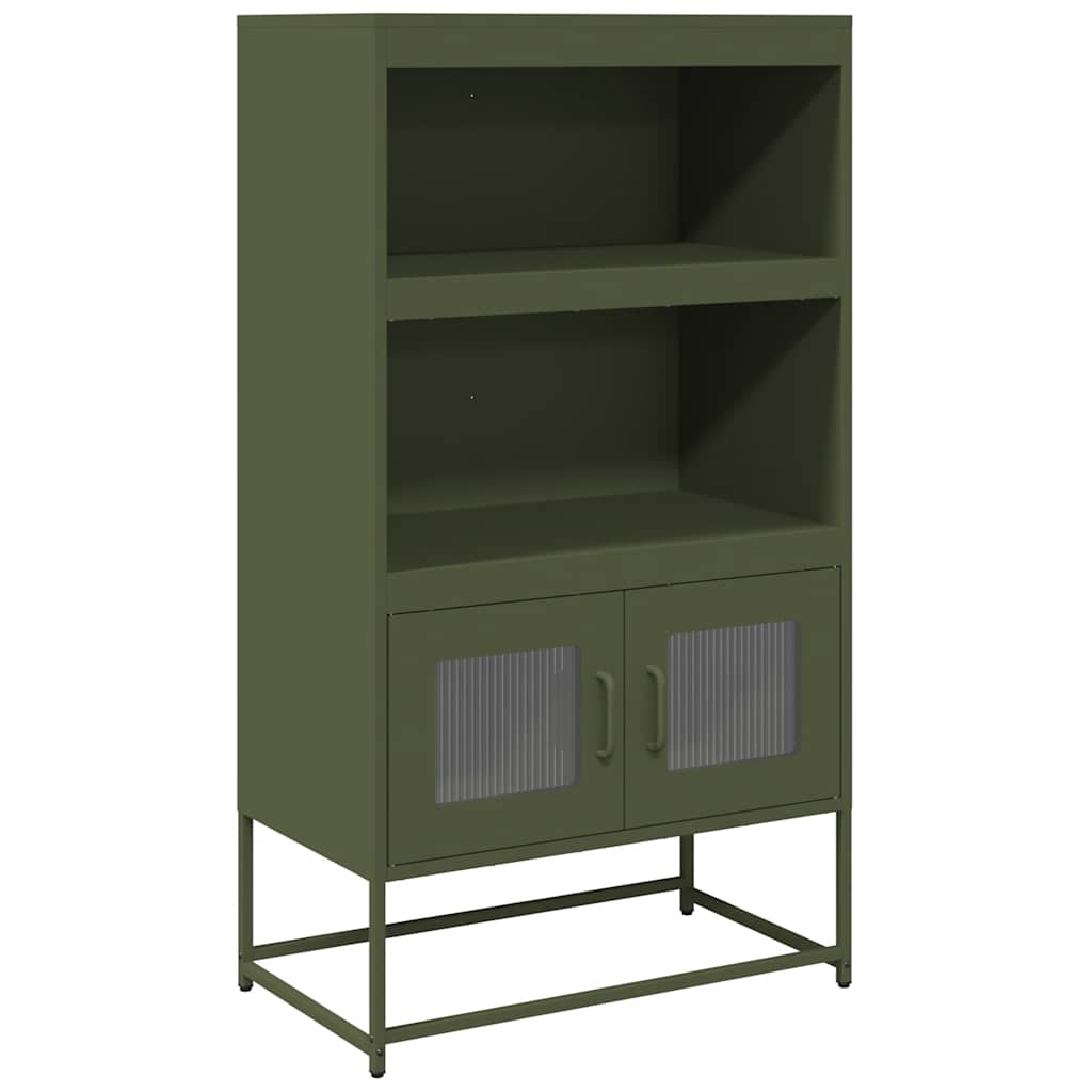 Credenza Verde Oliva 68x39x123 cm in Acciaio - homemem39