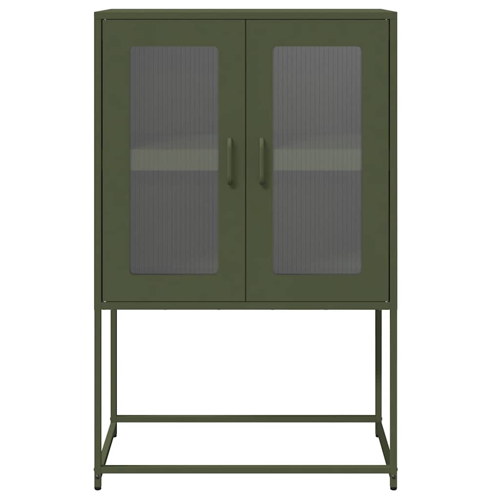 Credenza Verde Oliva 68x39x107 cm in Acciaio - homemem39