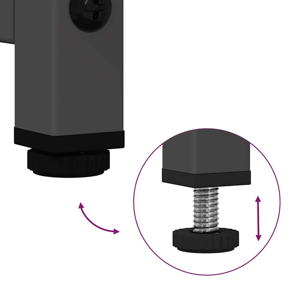 Mobile TV Nero 100,5x39x60,5 cm in Acciaio - homemem39