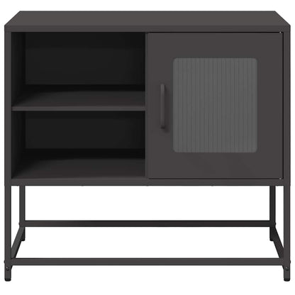 Mobile TV Nero 68x39x60,5 cm in Acciaio - homemem39