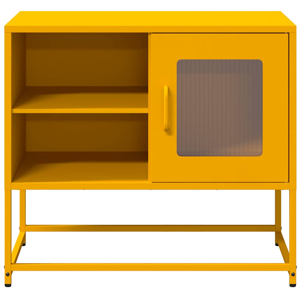 Mobile TV Giallo Senape 68x39x60,5 cm in Acciaio - homemem39
