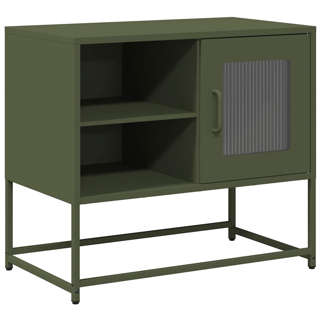 Mobile TV Verde Oliva 68x39x60,5 cm in Acciaio - homemem39